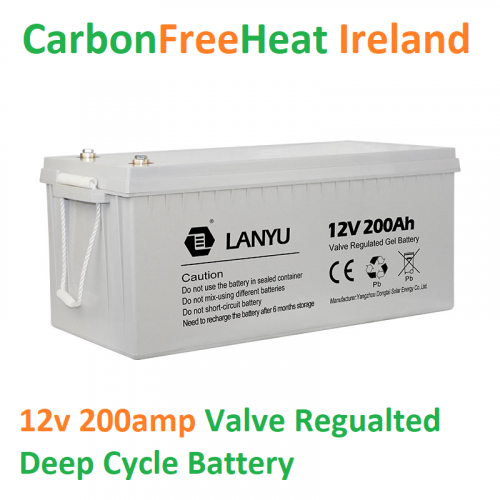 200 Amps 12v Deep Cycle Battery €399 CarbonFreeHeat Ireland